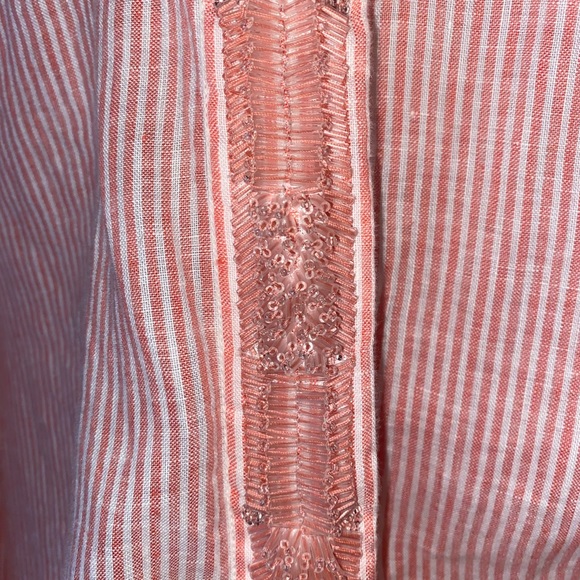 Max Mara striped button down blouse. With sequin detail - Picture 3 of 4